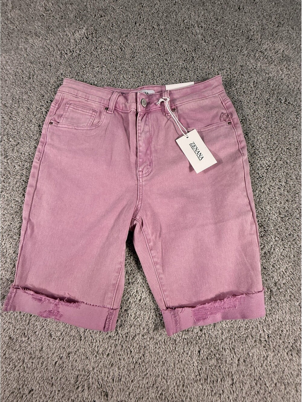 NWT Zenana Pink Jean Shorts Size Large Juniors